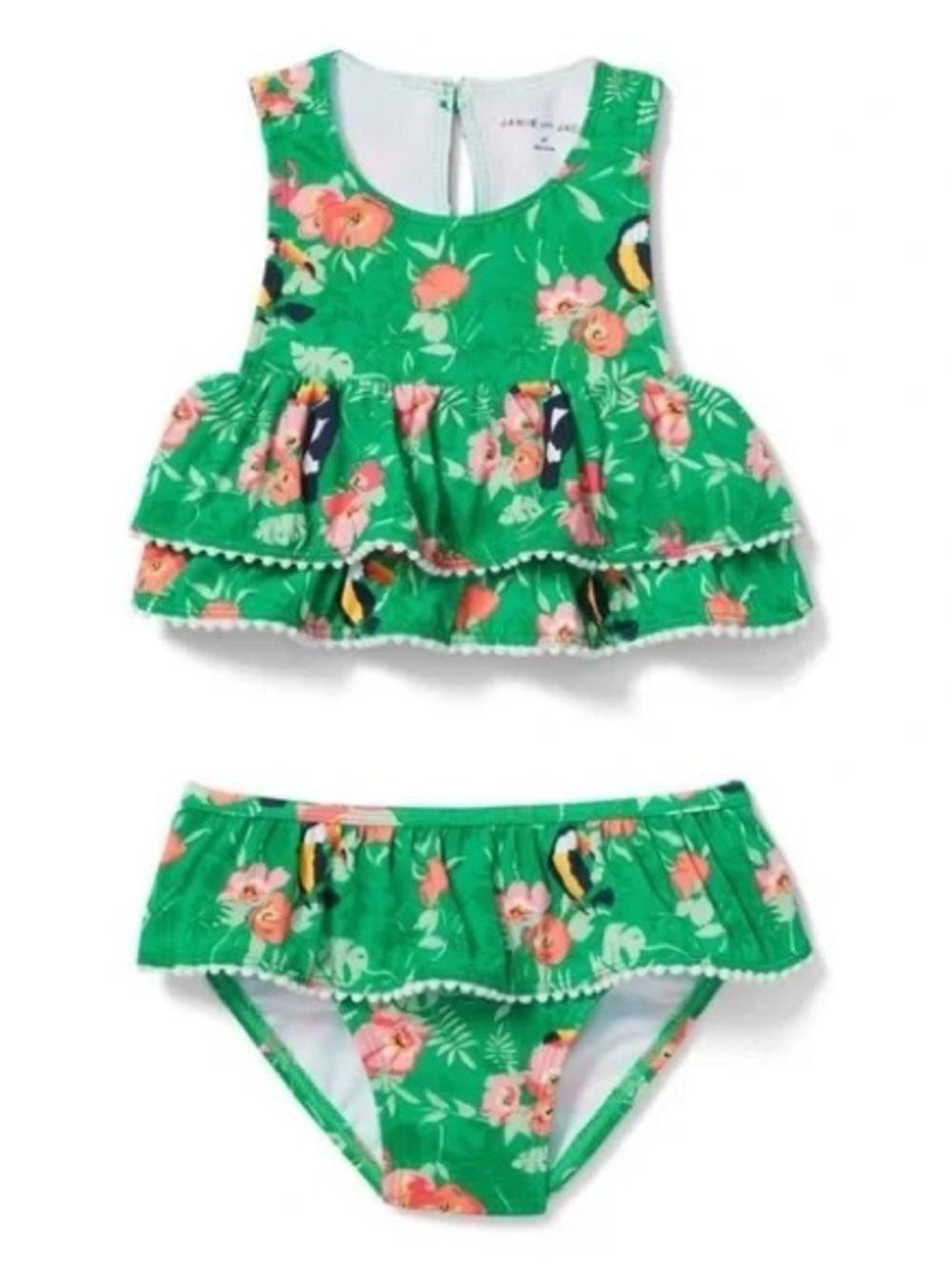 Janie and Jack Tropical Print Ruffle 2-Piece Swimsuit